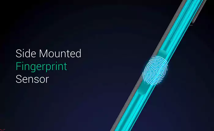 Oppo A18 side mounted Fingerprint