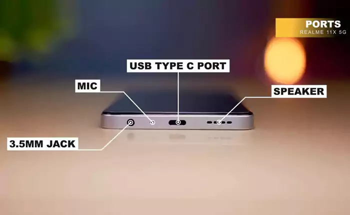 Realme 11x 5G ports and buttons