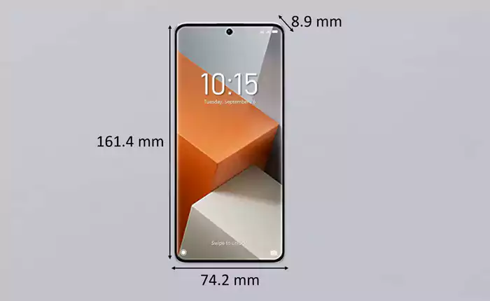 Xiaomi Redmi Note 13 Pro Plus Dimensions